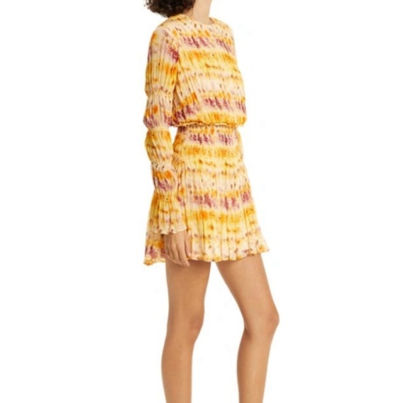 NWT Jason Wu Printed Smocked Silk
Chiffon Mini Dress. - Picture 2 of 3